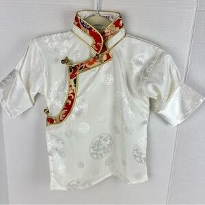 Kids, Tibetan traditional top, Losar - white/red.
